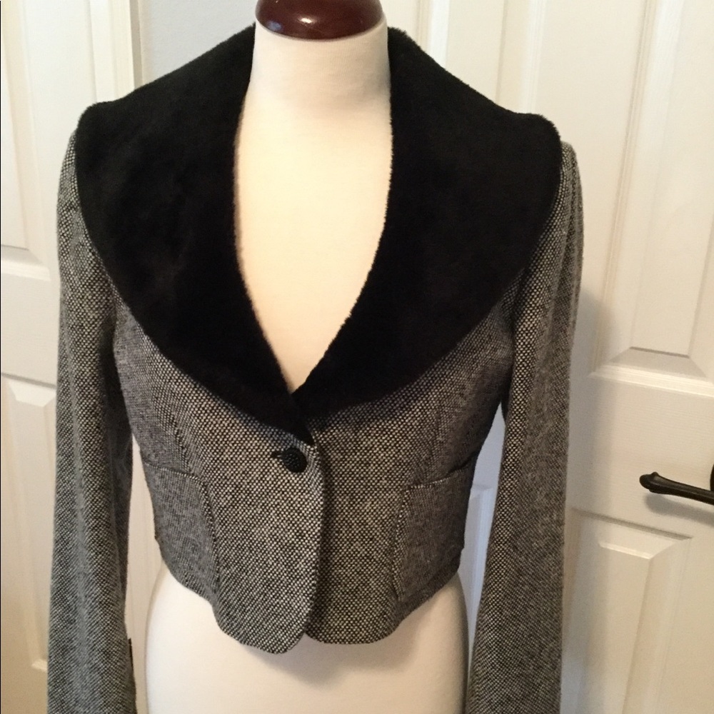Crop wool jacket